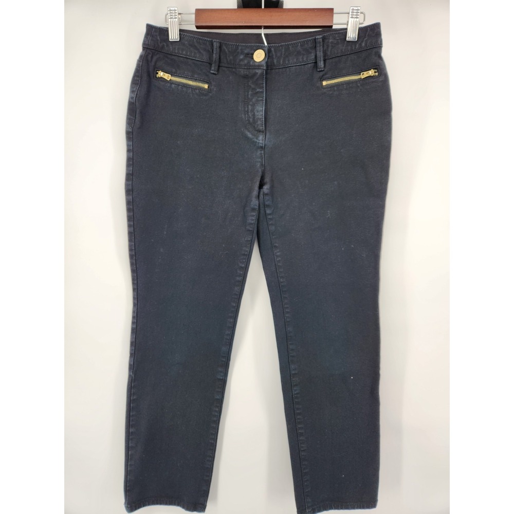 Chicos So Slimming Black Casual Stretch Straight Leg Ankle Women Pants Size 0